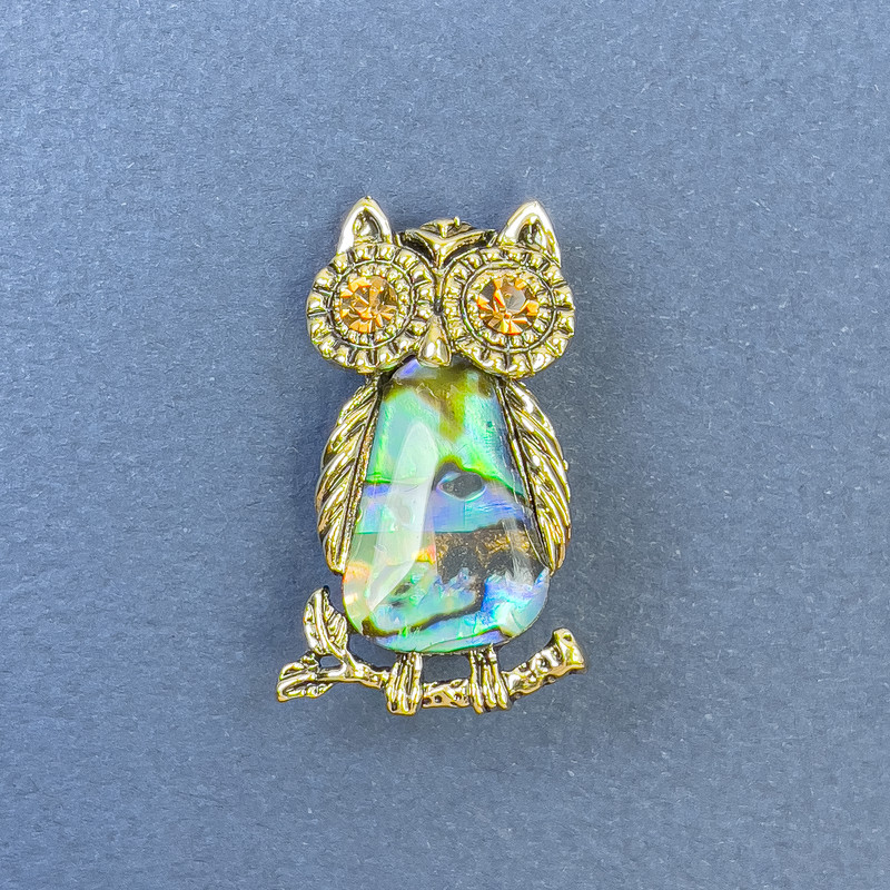 Brooch Pendant Owl with Halitosis? Wait— Halotite?