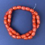 Coral Beads Orange Baril, diameter 10x8mm± on thread, length 39cm+