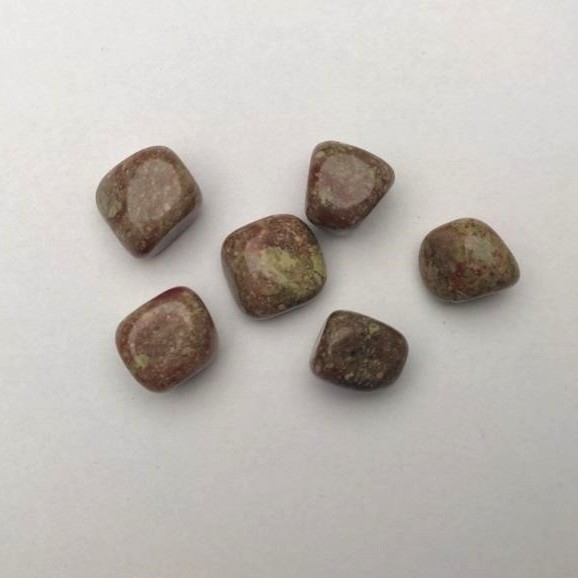 Souvenir natural stone Epidote (variety of Jasper) tumbled 20×17 mm (±) packaged 100 g