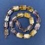 Citrine Beads Amethyst Beads faceted cylinder 14x10mm+- with seed beads, diameter 4mm+- on thread, length 39cm+