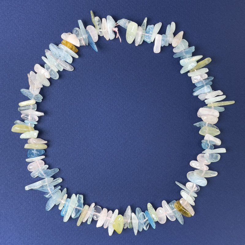 Morganite Beads - Nugget Needle Shape on Thread 39 cm+