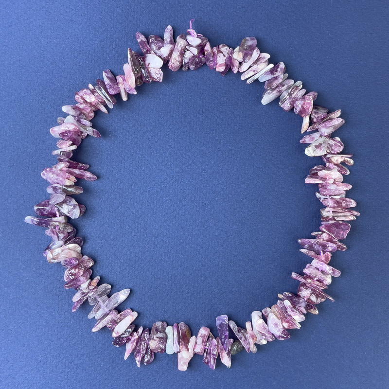 Tourmaline Beads Chip Needle 9-18×2-6mm+ on Thread, 39cm+