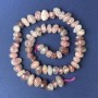 Strawberry Quartz Beads, Natural Stone, Rolled, 8-12×6-8 mm, on thread, length 39 cm
