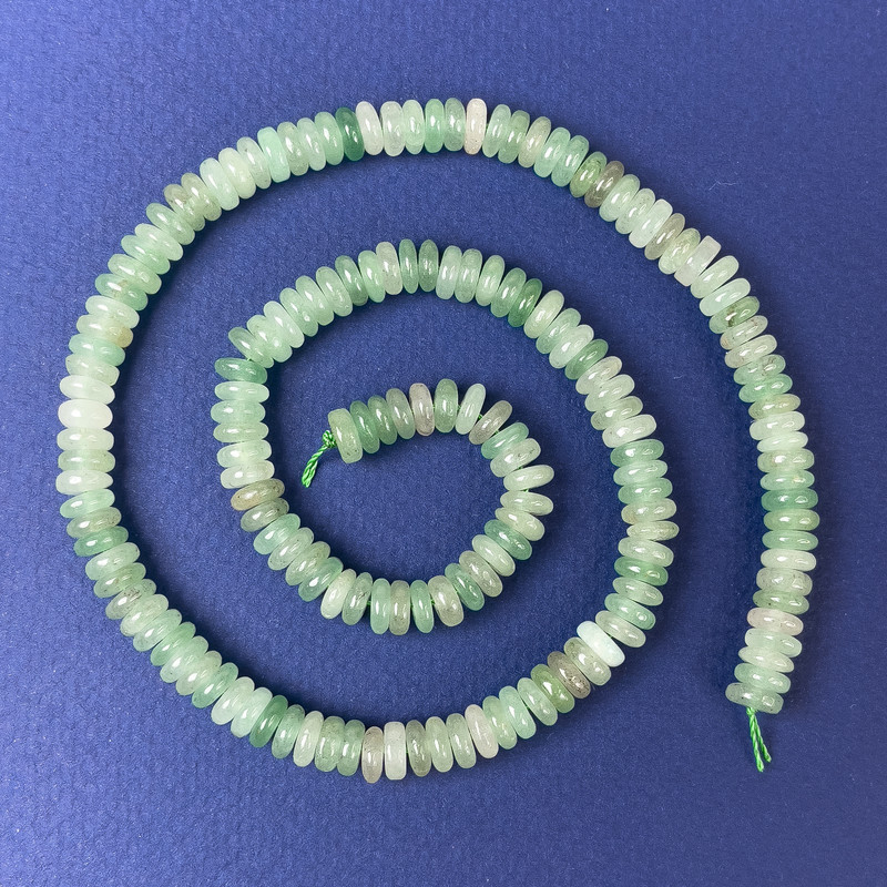 Jade Beads Rondelle 6x2mm on Thread, 38in+