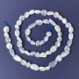 Blue Agate Beads, Tumbled 8x6mm ± on Thread, 40cm+ Length