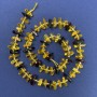 Amber Beads Chip 10-12x4mm+- with Seed Beads, diameter 3mm+- on thread, length 38cm+