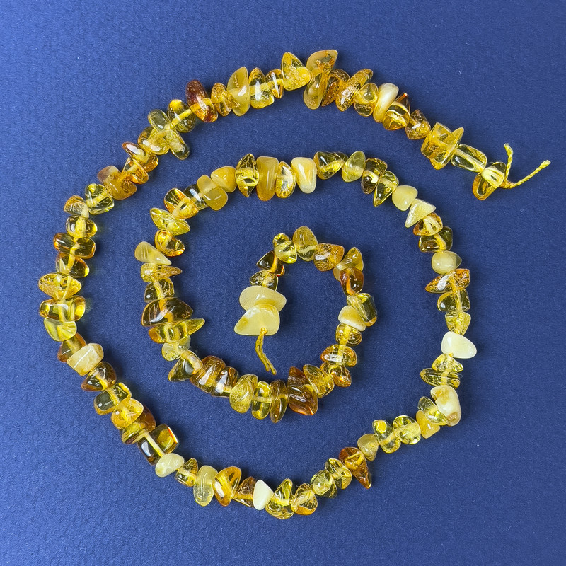 Amber Beads Chip 7x4mm on String, 38in length