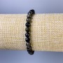 Bracelet Sunstone Obsidian Faceted Bead, diameter 6mm±, length 18cm± stretch