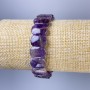 Amethyst bracelet link, diameter 14x10mm +/-, length 18cm +/-, stretch