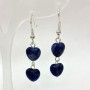 Sodalite Heart Earrings, 9mm diameter ±, length 43mm ±