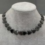 Choker Hematite Heart, 12mm± diameter with 3mm± metal inserts and Tolg clasp, 38cm± length with extender chain