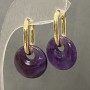 Amethyst Earrings, diameter 15mm±, length 27mm±
