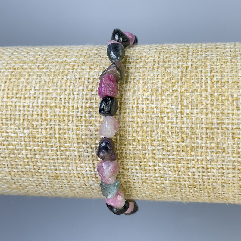 Tourmaline Tumbled Bracelet, 6-8×6mm+-, 18cm+- stretch