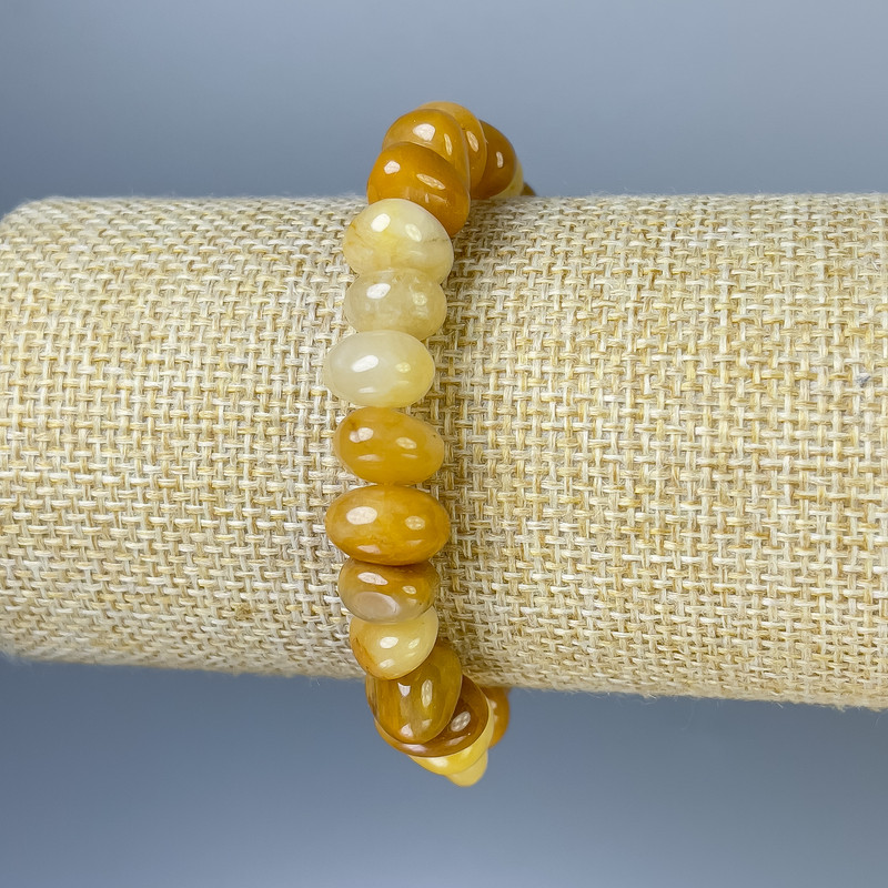 Agate tumbled bracelet, 8-11x7 mm, +-/-, length 18 cm +-, stretch