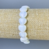 Moonstone Heart Bracelet, 12×12 mm hearts, 18 cm long stretch