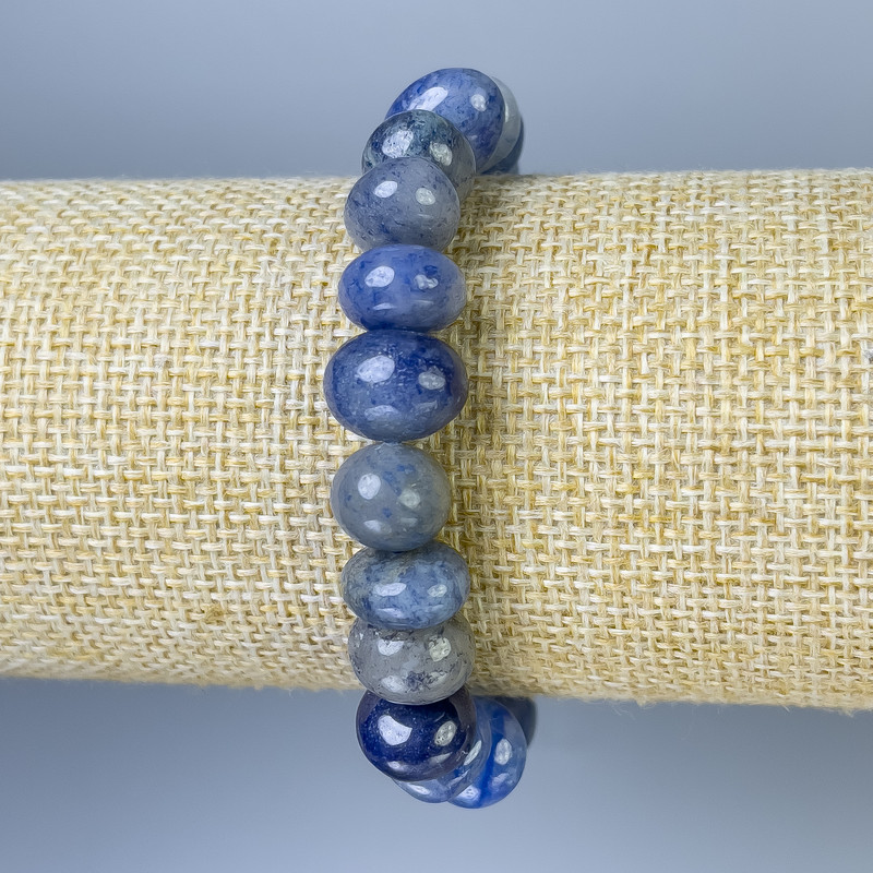 Blue Aventurine Faceted Bracelet, 10-12×7-10mm, stretchy, 18 cm long