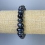 Bracelet Hawk's Eye faceted, 10-13x8-10mm, +/- diameter, length 18cm +/- stretch