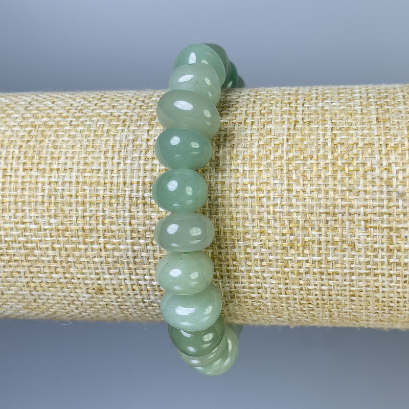 Jade Bead Bracelet, faceted, 11×8mm, diameter ±, length 18cm±, stretch