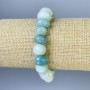 Larimar Bead Bracelet, faceted, diameter 10-14×7-10mm, stretch length 18cm