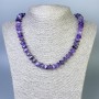Amethyst Necklace Mult facets, 10-13×5-7 mm, length 50 cm ± with clasp