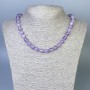 Amethyst Necklace, smooth round beads, diameter 8mm ±, length 45cm ± with clasp
