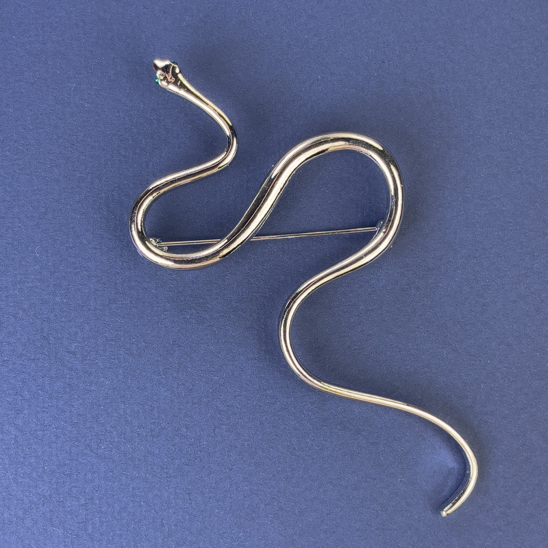 Brooch Snake Silver-colored Metal 98x50mm+