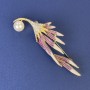 Brooch Branch with Pearl and White Rhinestones Gold-Toned Metal 74x24mm+