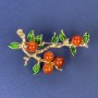 Brooch "Branches" with Carnelian golden metal 48x32mm+