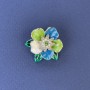 Brooch Flower, diameter 25 mm± multicolor enamel with crystals