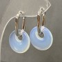 Moonstone Donut Earrings, 18mm diameter, 30mm length