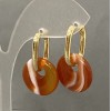 Earrings 'Carnelian' Hoop, diameter 18mm±, length 31mm±
