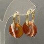 Earrings 'Carnelian' Hoop, diameter 18mm±, length 31mm±