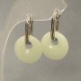 Onyx Hoop Earrings, 18mm diameter +/-, 30mm length +/-, silver-tone metal