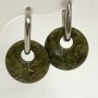 Earrings Heliodor (Héliotrope) Jasper Donut, 18mm diameter, about 30mm long