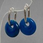 Agate Ring-shaped Earrings, 18mm diameter, length 31mm
