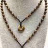 Neck cord with beads, diameter 6mm + - pendant donut, diameter 18mm +-, length 60cm+- (price per 1 piece) Jasper, Agate, Unakit to choose from