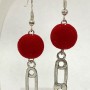 Earrings "Red Rowan", diameter 12 mm ± Tourmaline (imitation) faceted bead, diameter 8 mm ±, length 53 cm ±