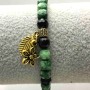 Chrysoprase Beaded Cube Bracelet, 5.5x5.5x5 mm+-, elastic length 18 cm+- with Garnet? wait no: Turmaline beads, 6 mm+-, finished