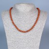 Red Jasper Smooth Round Bead Necklace, diameter 6.5mm±, length 48cm± with clasp