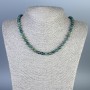 Necklace of Green Jasper, smooth round beads 6mm diameter, length 45cm ± with clasp
