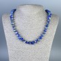 Lapis Lazuli Necklace with Faceted Beads, 10x6 mm, approx. 50 cm long with clasp