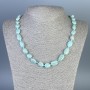 Amazonite Bead Necklace, faceted, diameter 9-11×9-10mm, length 45cm, with clasp