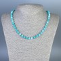 Necklace Amazonite (synthetic) smooth bead, diameter 6mm+-, length 50cm+- with clasp
