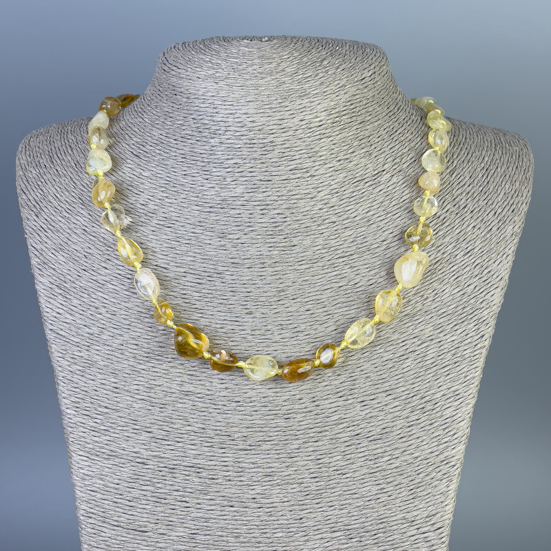 Citrine Faceted Bead Necklace 8-14×8-12mm +-, length 50cm+- with clasp