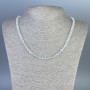 Necklace with Mountain Crystal, faceted cube 4.5×4.5 mm, length 50 cm with clasp