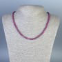 Necklace Gem-cut Ruby Cube 4x4mm, length 45cm, with clasp
