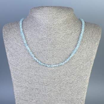 Faceted Topaz Bead Necklace Cube 4x4mm+, length 45cm+-, with clasp