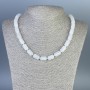 Necklace Mountain Crystal Rounded Cylinder, diameter 14x8mm +-, length 45cm +- with clasp