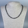 Necklace Turmaline Black Faceted Cube 4x4mm ±, length 45cm ± with clasp