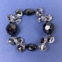 Bracelet Murano glass butterfly, diameter 15x12mm±, faceted agate ball 18mm±, faceted barrel 16x12mm±, length 18cm±, elastic